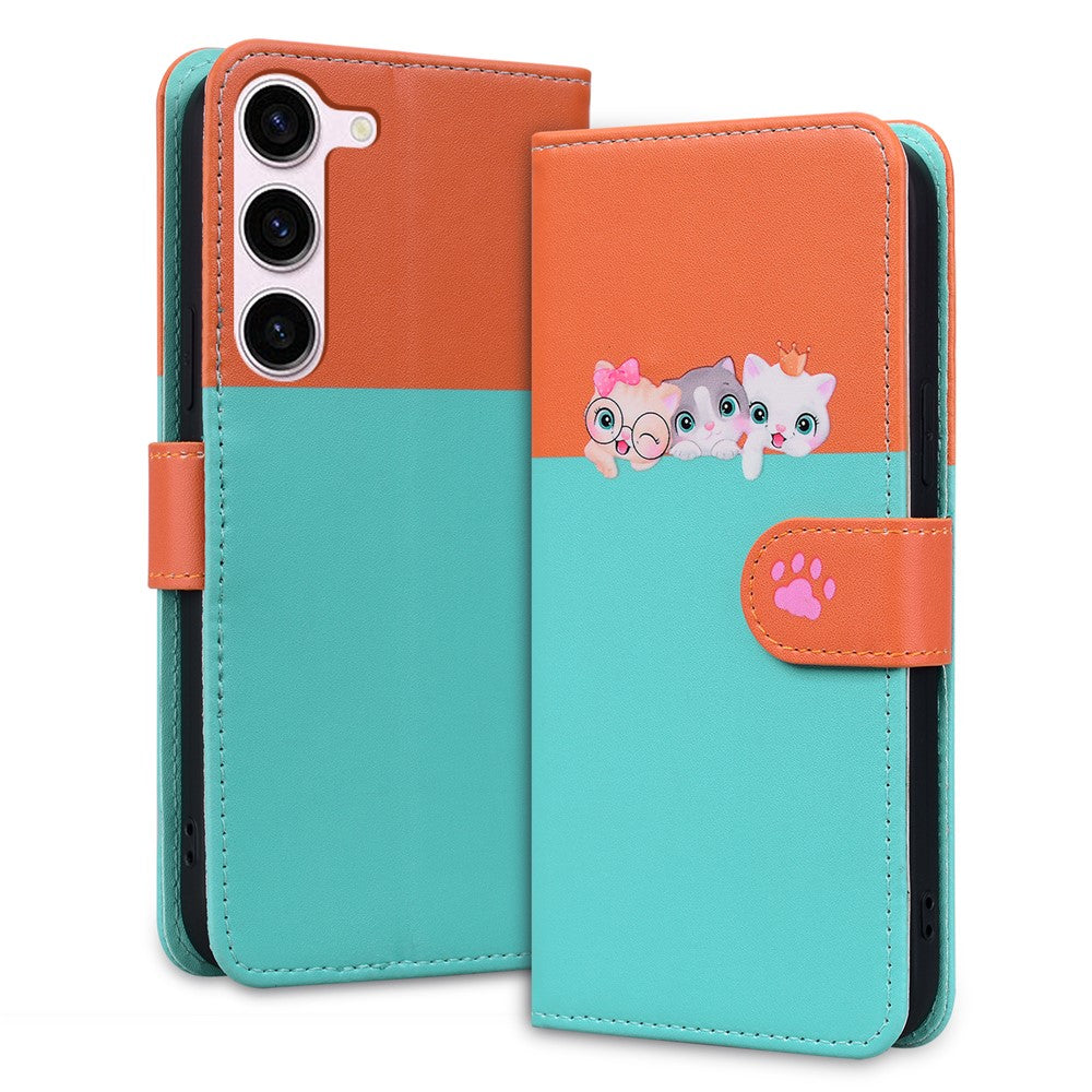 Cartoon Pet Series for Samsung Galaxy S25+ / S24+ Case Wallet Stand Leather Phone Cover