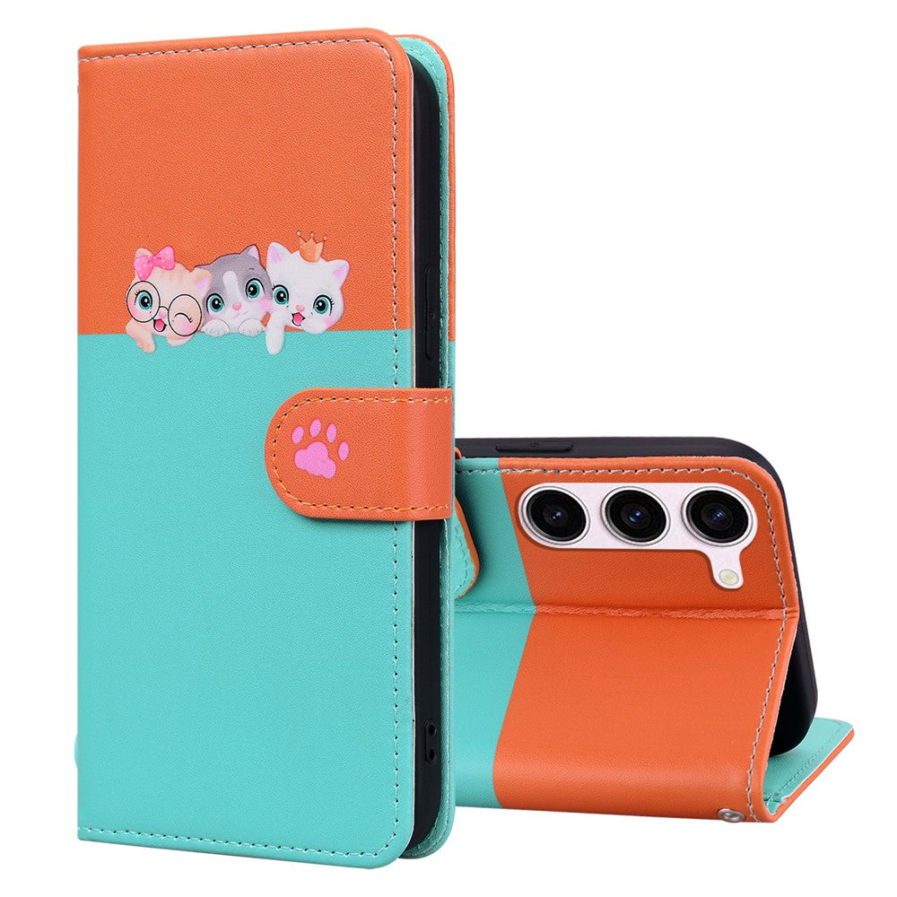 Cartoon Pet Series for Samsung Galaxy S25+ / S24+ Case Wallet Stand Leather Phone Cover