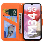 Til Samsung Galaxy M34 5G / F34 5G Tegneserie Dyremønster Pung Læder Cover Mobiltelefonetuier