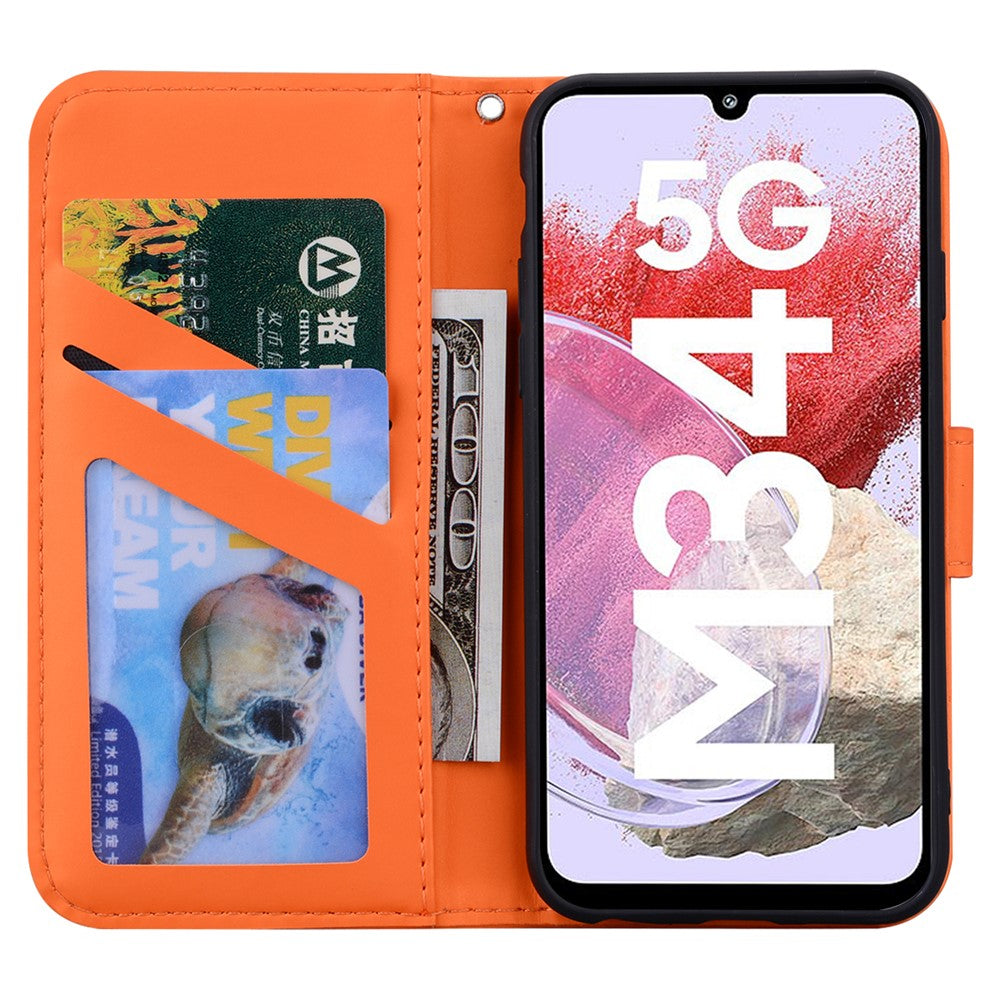Til Samsung Galaxy M34 5G / F34 5G Tegneserie Dyremønster Pung Læder Cover Mobiltelefonetuier