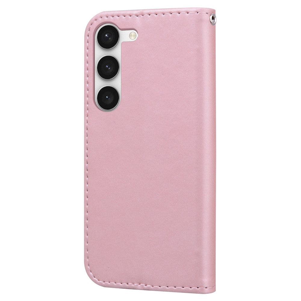 For Samsung Galaxy S25+ / S24+ Cartoon Animal Pattern Cover PU Leather Cell Phone Cases with Strap