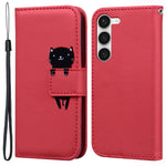 For Samsung Galaxy S25+ / S24+ Cartoon Animal Pattern Cover PU Leather Cell Phone Cases with Strap