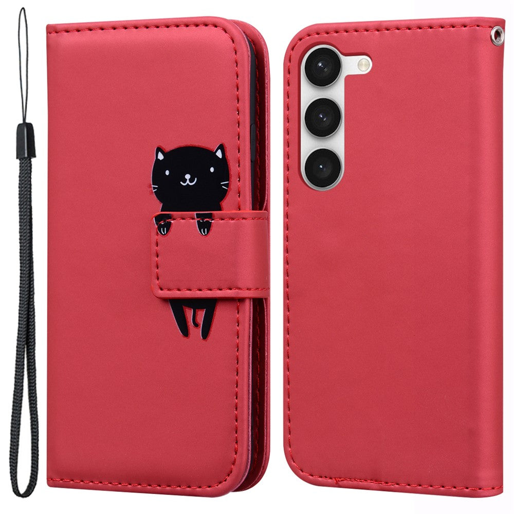 For Samsung Galaxy S25+ / S24+ Cartoon Animal Pattern Cover PU Leather Cell Phone Cases with Strap