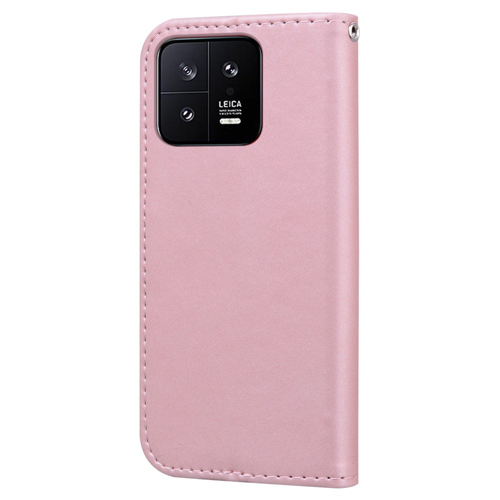 For Xiaomi 13 PU Leather Wallet Cartoon Animal Pattern Cell Phone Cases with Strap