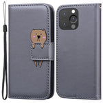 For iPhone 13 Pro 6.1 inch Cover Cartoon Animal Pattern PU Leather Wallet Cell Phone Case
