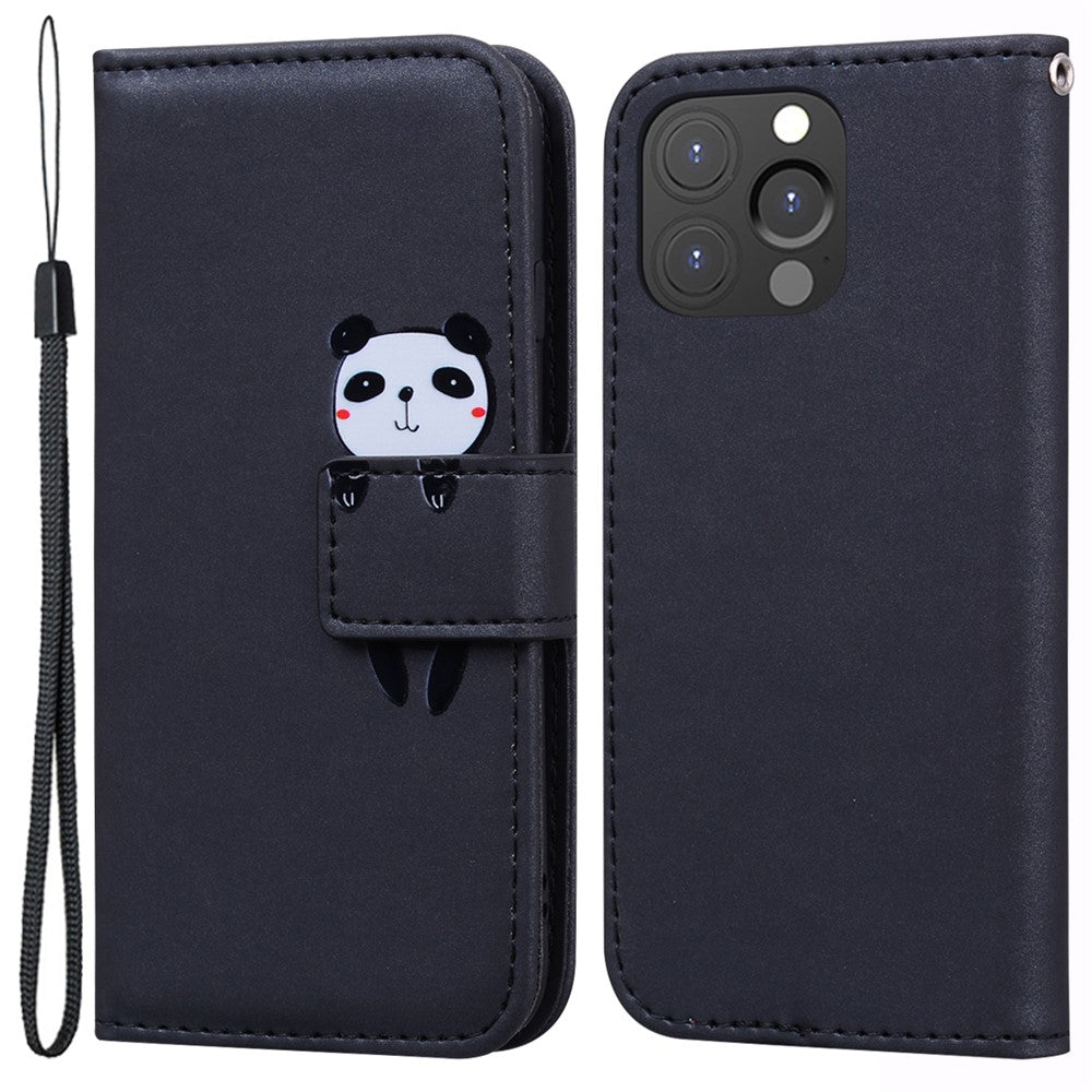For iPhone 13 Pro 6.1 inch Cover Cartoon Animal Pattern PU Leather Wallet Cell Phone Case