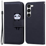 For Samsung Galaxy S23+ Cell Phone Case Cartoon Animal Flip PU Leather Shell with Strap