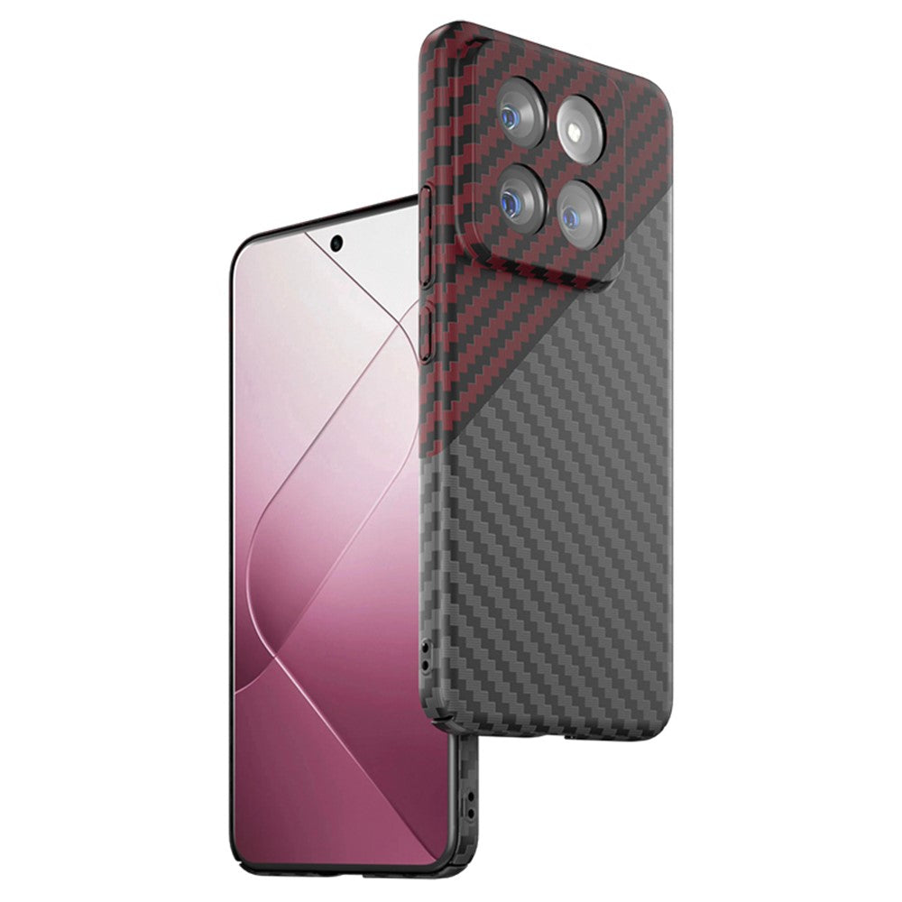 For Xiaomi 14 Cell Phone Case Carbon Fiber Texture Hard PC Protective Cover
