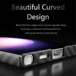 Samsung Galaxy S23 Ultra-skal i kolfiberstruktur med fingeravtrycksskydd och bakstycke i smartphone-stil