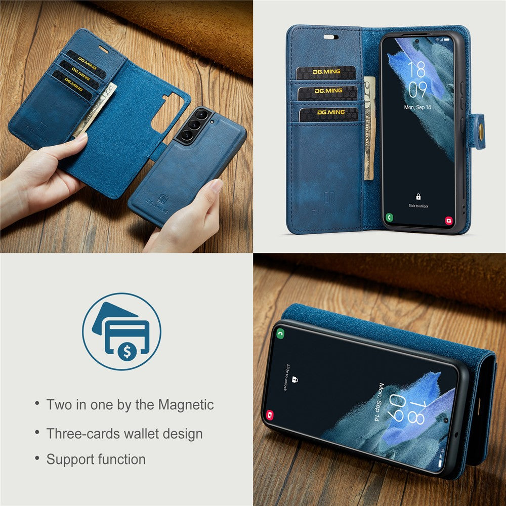 DG.MING for Samsung Galaxy S24 Case Detachable 2-in-1 Split Leather Phone Cover