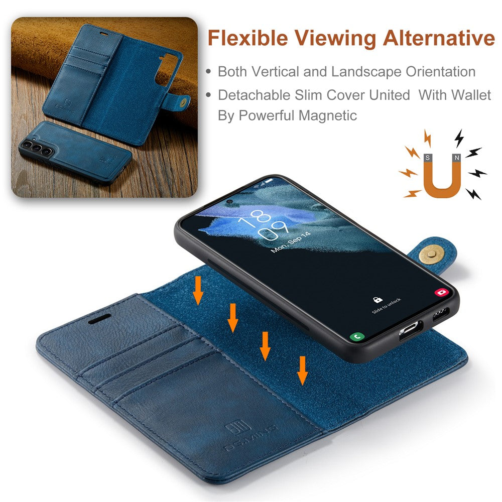 DG.MING for Samsung Galaxy S24 Case Detachable 2-in-1 Split Leather Phone Cover