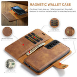 DG.MING for Samsung Galaxy S24+ Case Split Leather Wallet Detachable Phone Cover