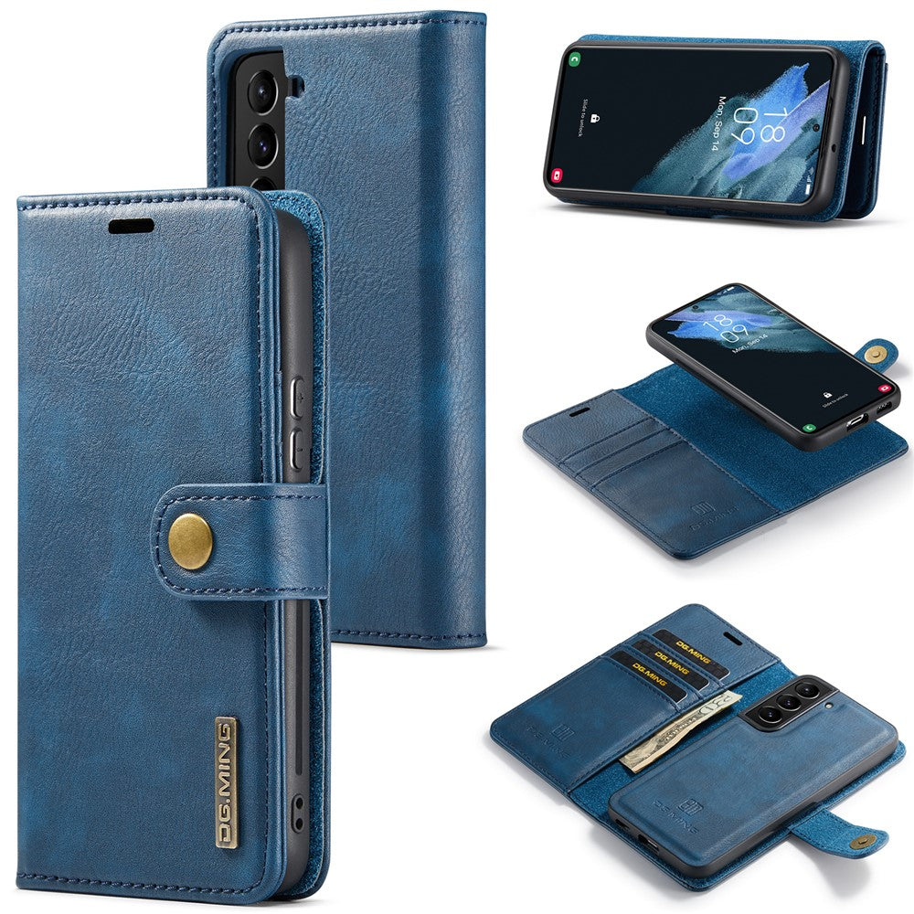 DG.MING for Samsung Galaxy S24+ Case Split Leather Wallet Detachable Phone Cover