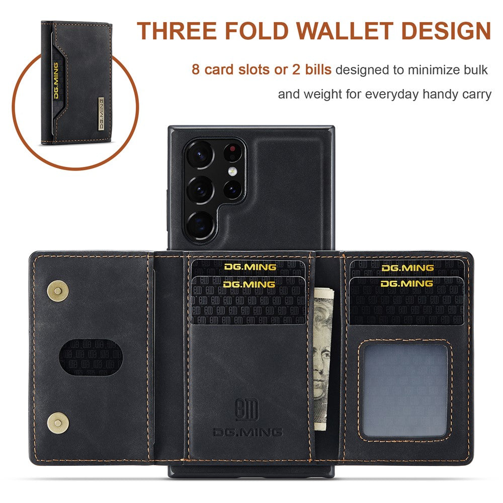 DG.MING M2-serien til Samsung Galaxy S24 Ultra, cover med stativ og aftageligt magnetisk etui