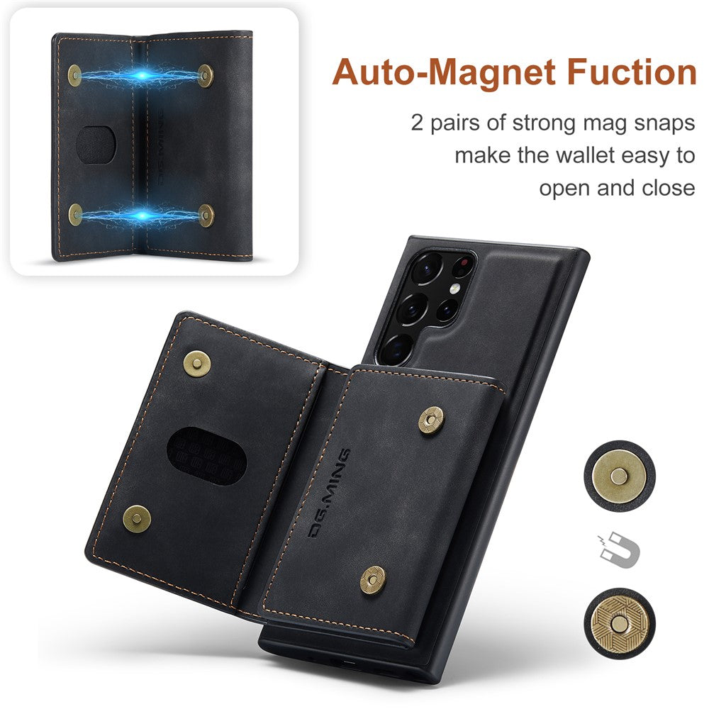 DG.MING M2-serien til Samsung Galaxy S24 Ultra, cover med stativ og aftageligt magnetisk etui