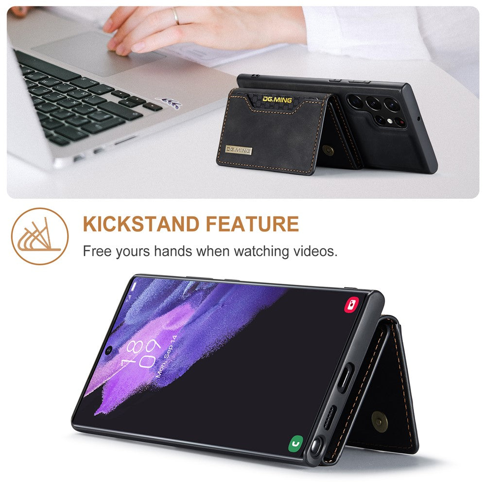 DG.MING M2-serien til Samsung Galaxy S24 Ultra, cover med stativ og aftageligt magnetisk etui