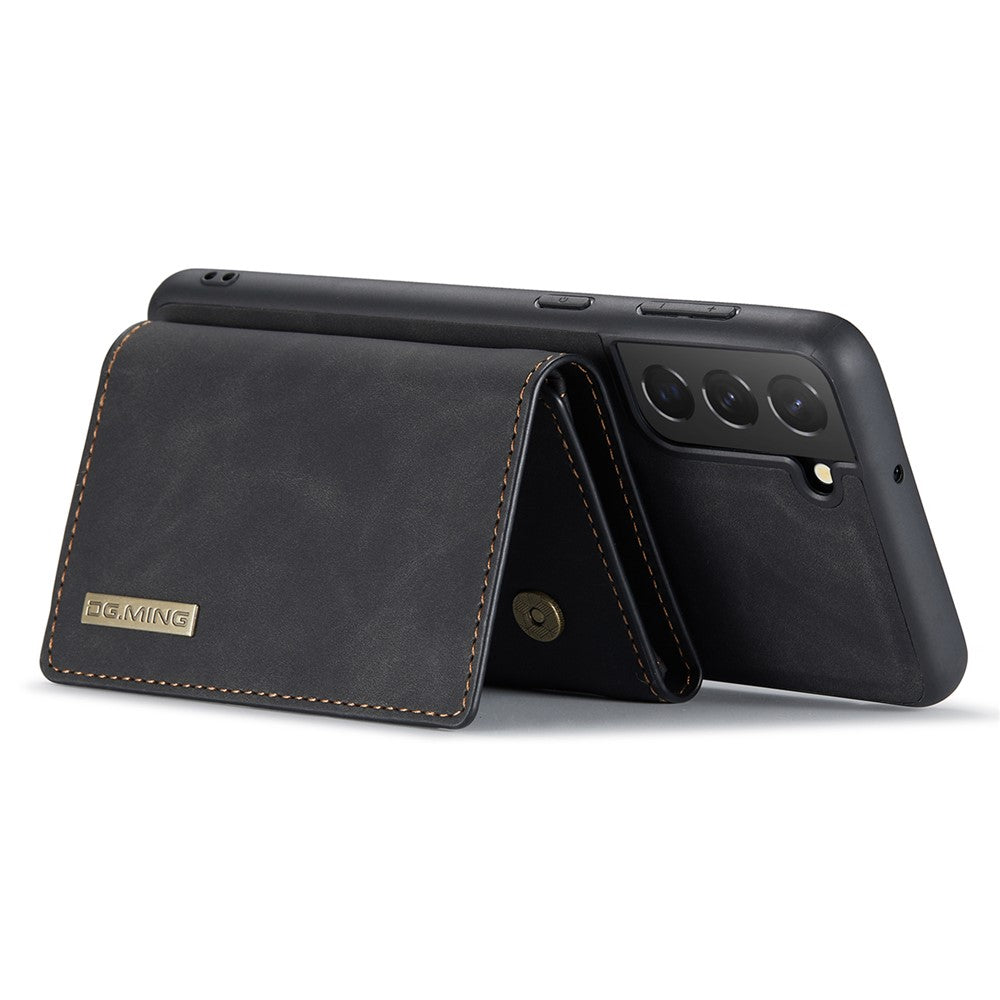 DG.MING M1 Series for Samsung Galaxy S24+ Case Magnetic Wallet Leather Coated PC+TPU Cover
