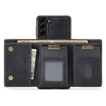 DG.MING M1 Series for Samsung Galaxy S24+ Case Magnetic Wallet Leather Coated PC+TPU Cover