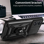 For Oppo A58 4G Case Slide Lens Cover PC+TPU Kickstand Cover