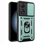 For Oppo A58 4G Case Slide Lens Cover PC+TPU Kickstand Cover