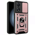 For Oppo A58 4G Case Slide Lens Cover PC+TPU Kickstand Cover