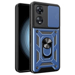 For Oppo A58 4G Case Slide Lens Cover PC+TPU Kickstand Cover