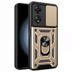 For Oppo A58 4G Case Slide Lens Cover PC+TPU Kickstand Cover