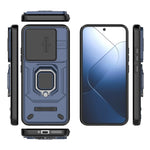 Xiaomi 14 Mobilskal PC+TPU Fallskyddande Stativskydd med Glidlinsskydd