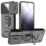 For Xiaomi 14 Pro Case PC+TPU Shockproof Kickstand Phone Protector with Slide Lens Shield