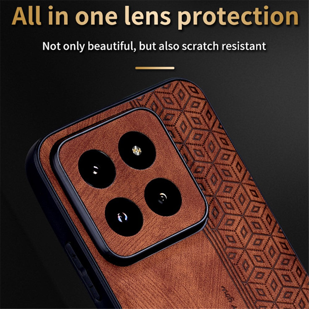 AZNS För Xiaomi 14 Pro mobilskal PU-läder Halkfritt Grepp Baksida