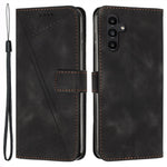 Til Samsung Galaxy A25 5G (Global) (161.0 x 76.5 x 8.3mm) Magnetisk Cover i PU Læder med Trekantsaftryk og Pungfunktion til Smartphone