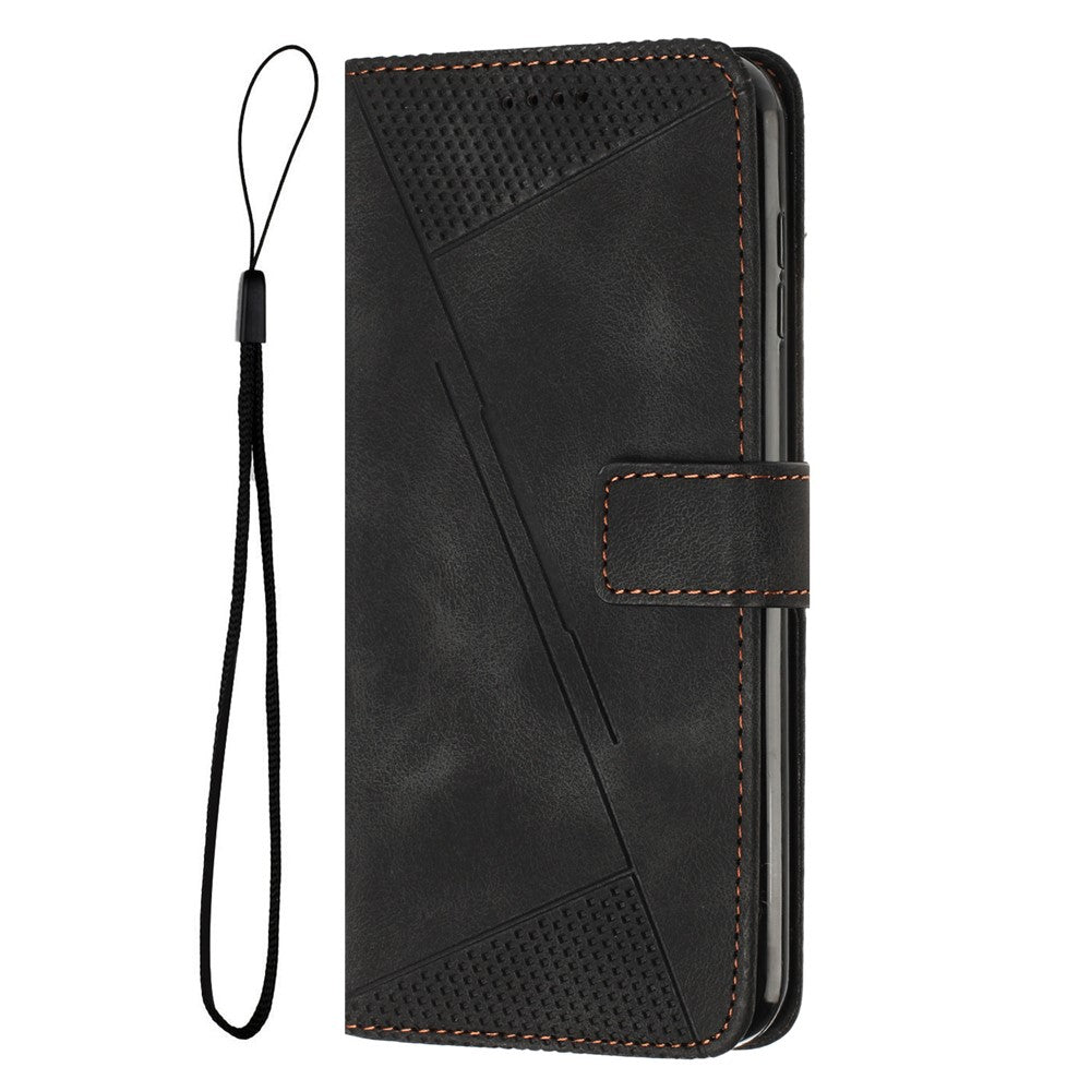 Til Samsung Galaxy A25 5G (Global) (161.0 x 76.5 x 8.3mm) Magnetisk Cover i PU Læder med Trekantsaftryk og Pungfunktion til Smartphone