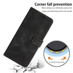 Til Samsung Galaxy A25 5G (Global) (161.0 x 76.5 x 8.3mm) Magnetisk Cover i PU Læder med Trekantsaftryk og Pungfunktion til Smartphone