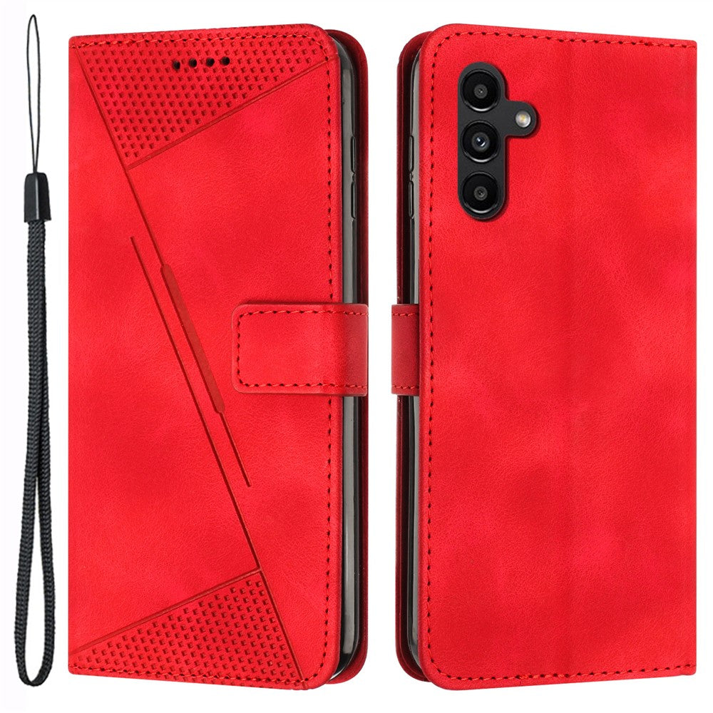 Til Samsung Galaxy A25 5G (Global) (161.0 x 76.5 x 8.3mm) Magnetisk Cover i PU Læder med Trekantsaftryk og Pungfunktion til Smartphone