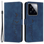 For Xiaomi 14 Cell Phone Case Heart Shape Imprinted PU Leather Stand Cover