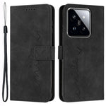 For Xiaomi 14 Cell Phone Case Heart Shape Imprinted PU Leather Stand Cover