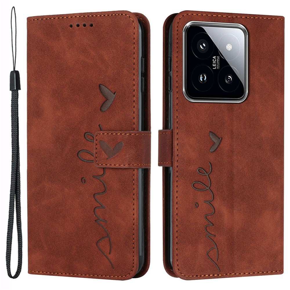 For Xiaomi 14 Pro Cell Phone Case Leather Drop-proof Cover with Wallet Stand