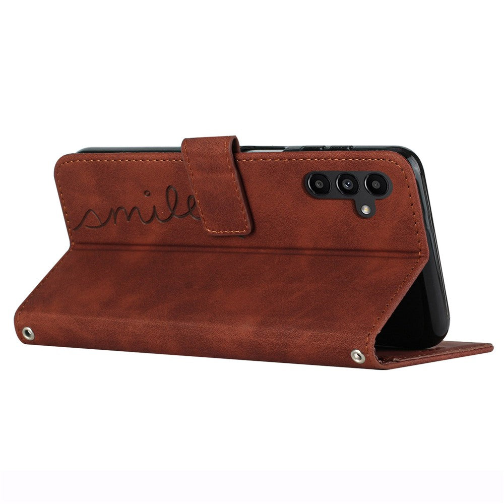 For Samsung Galaxy A25 5G (Global) (161.0 x 76.5 x 8.3mm) Cell Phone Case Magnetic Clasp Imprinted Leather Wallet Cover
