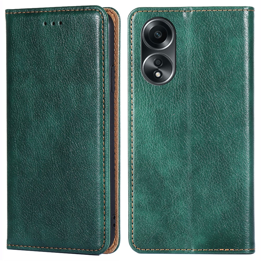 Oppo A58 4G mobilcover med magnetisk lukning, faldsikkert PU-læderpung-etui
