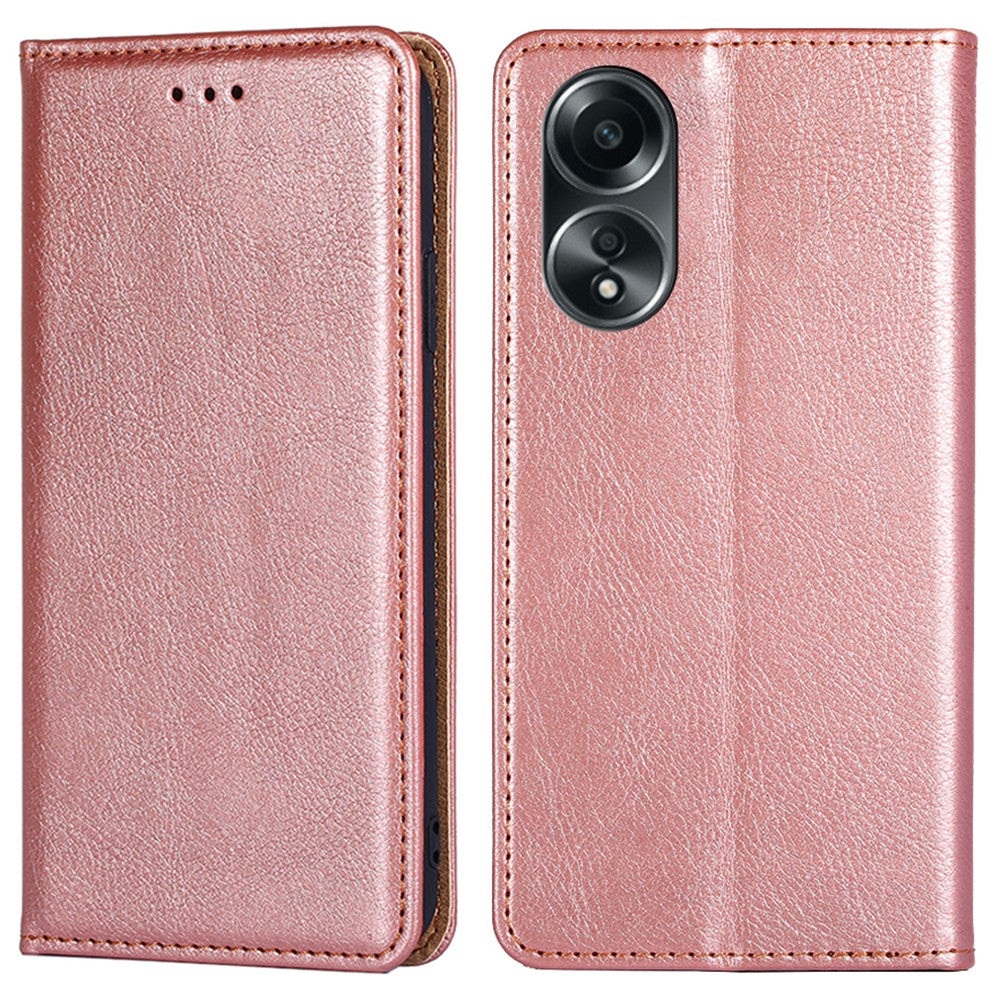Oppo A58 4G mobilcover med magnetisk lukning, faldsikkert PU-læderpung-etui