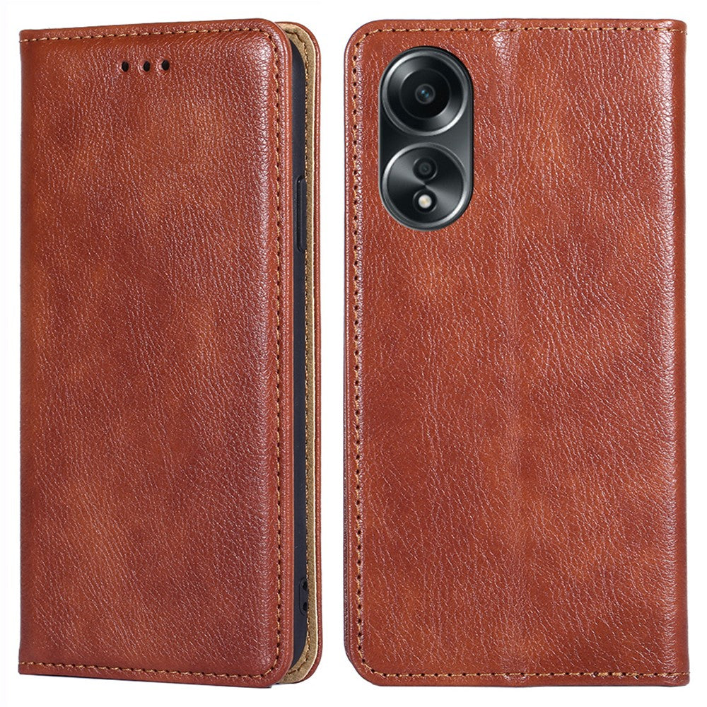 Oppo A58 4G mobilcover med magnetisk lukning, faldsikkert PU-læderpung-etui