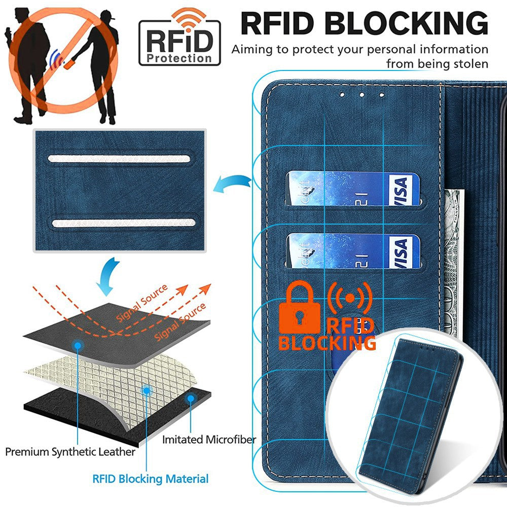 For Xiaomi 14 Case RFID Blocking Wallet Leather Phone Cover Anti-Scratch Phone Shell