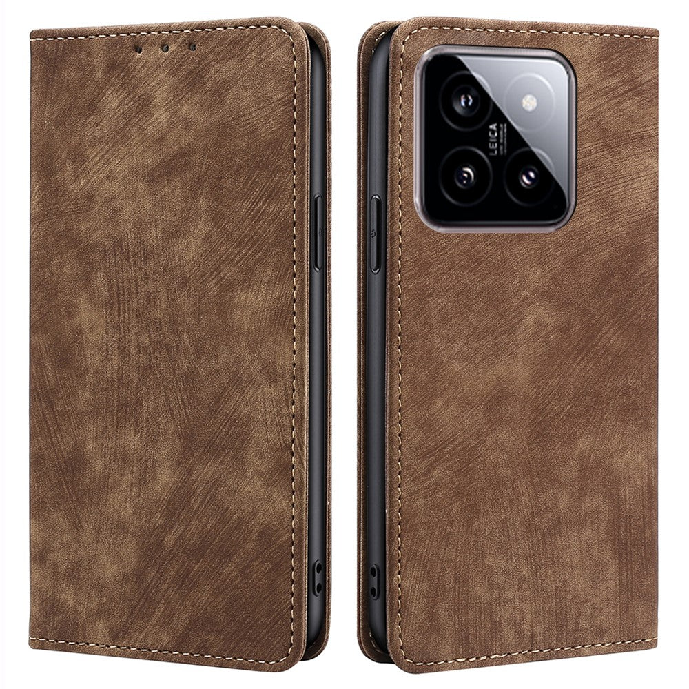 For Xiaomi 14 Case RFID Blocking Wallet Leather Phone Cover Anti-Scratch Phone Shell