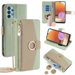 For Samsung Galaxy A32 4G (EU Version) Case PU Leather Wallet Cover with Crossbody Shoulder Strap