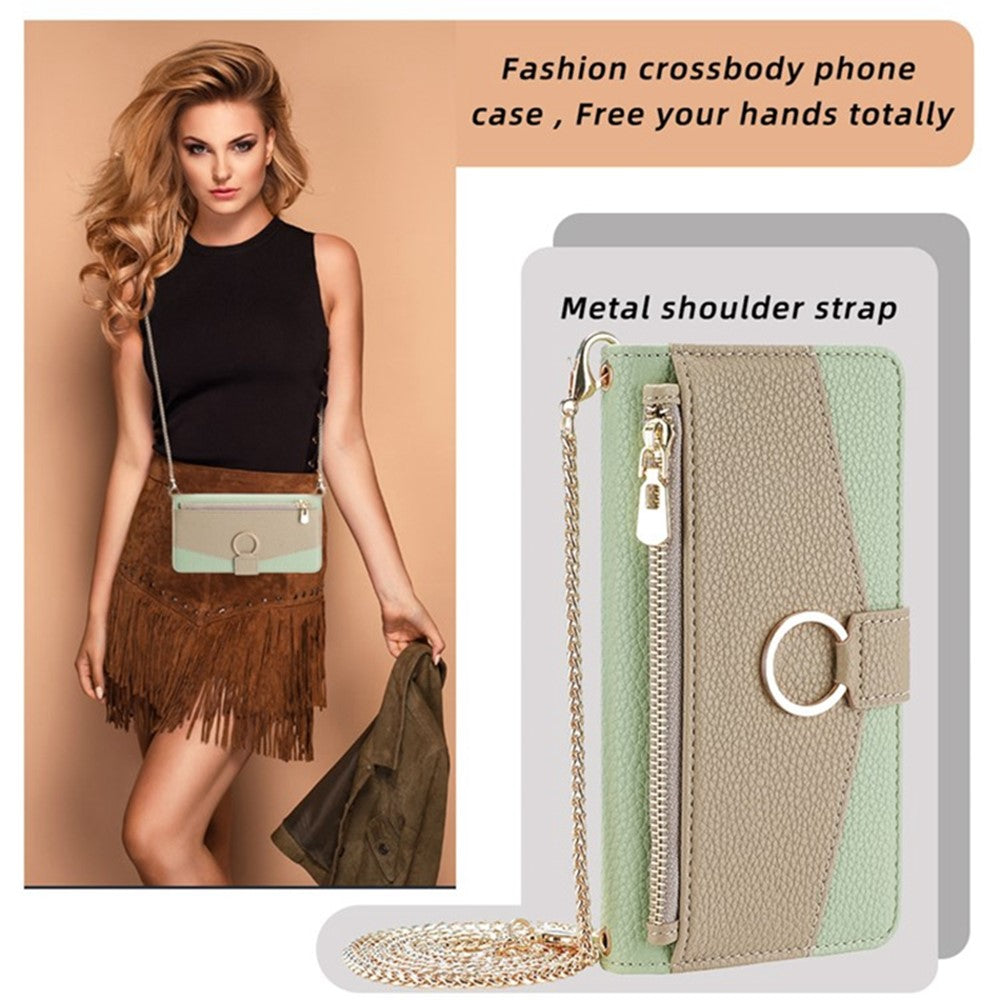 For Samsung Galaxy A32 4G (EU Version) Case PU Leather Wallet Cover with Crossbody Shoulder Strap
