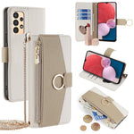 Til Samsung Galaxy A13 4G Cover Lynlåslomme Telefonbeskyttelsescover med Makeup Spejl
