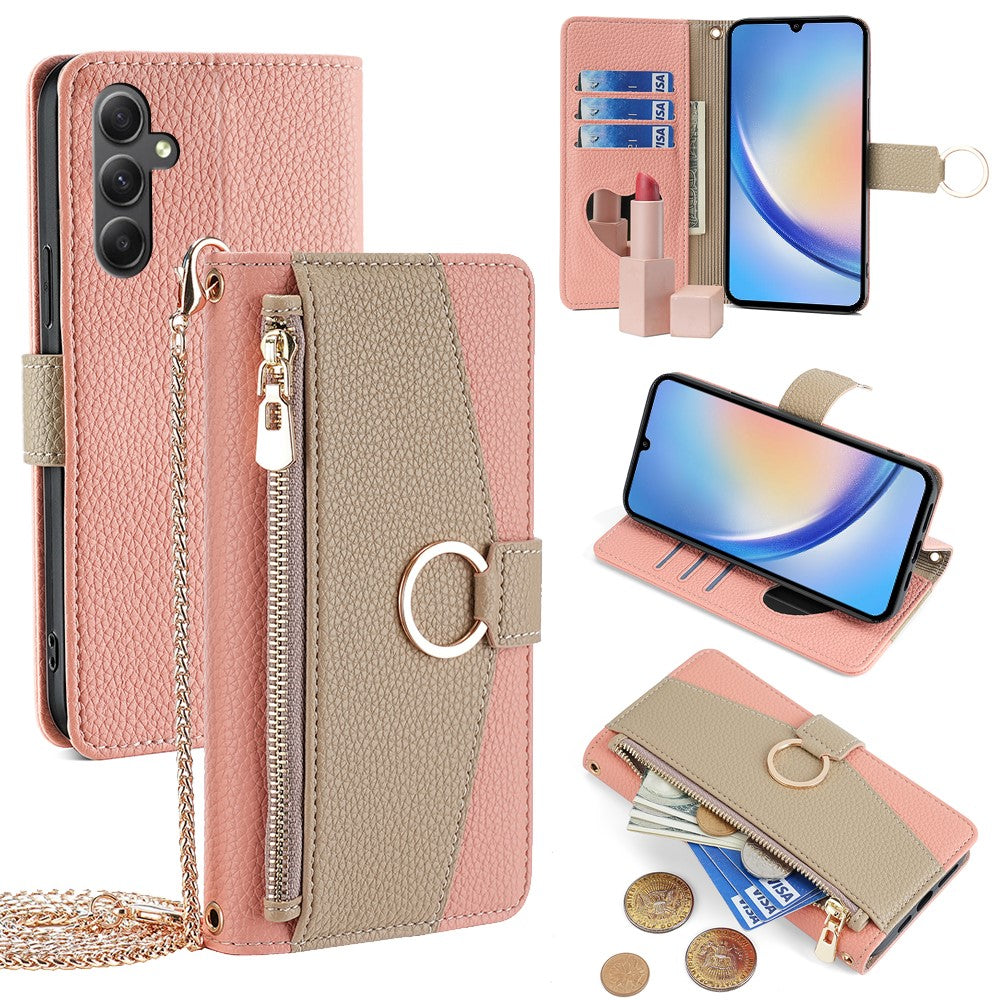 For Samsung Galaxy A34 5G Crossbody Phone Bag Wallet Stand Phone Cover