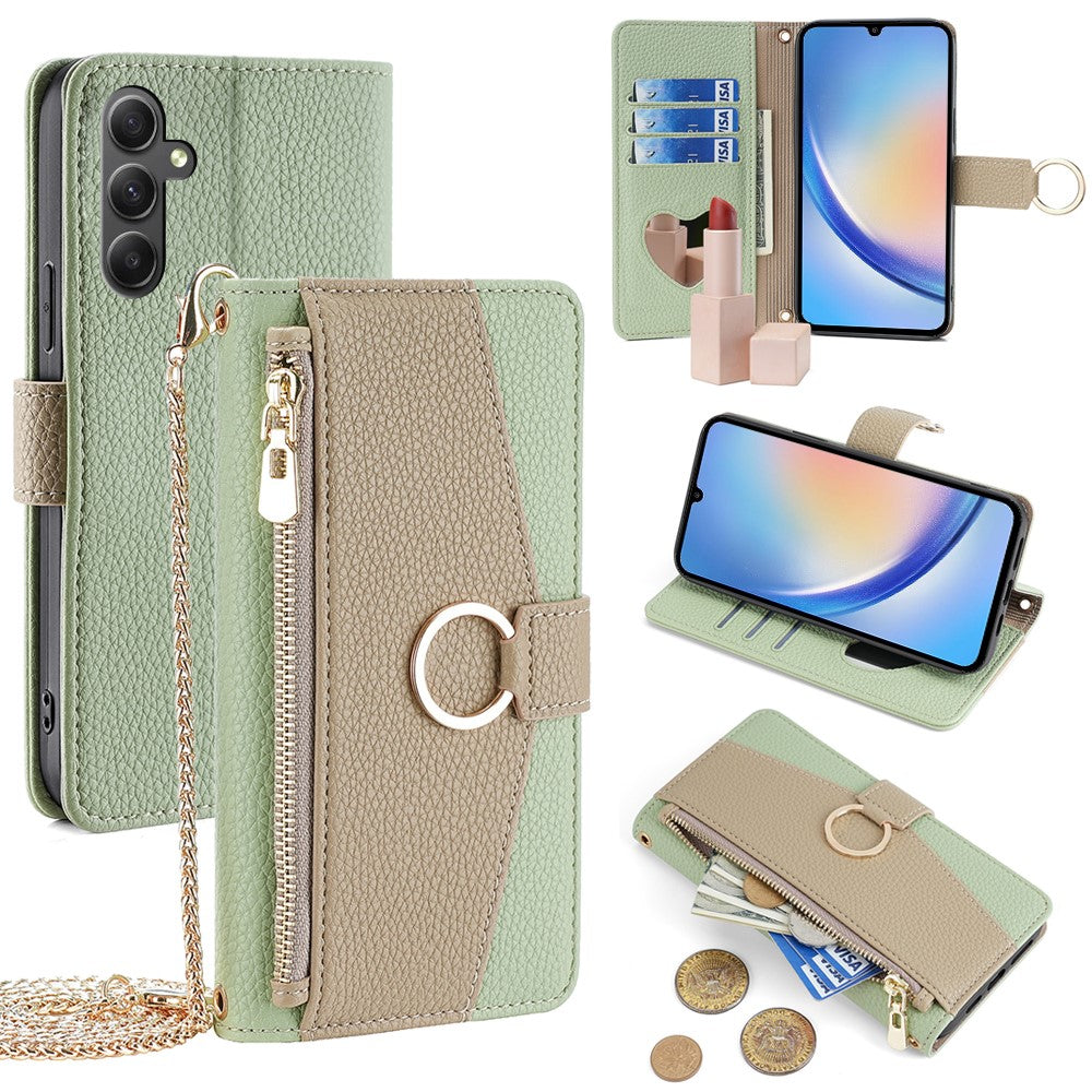 For Samsung Galaxy A34 5G Crossbody Phone Bag Wallet Stand Phone Cover