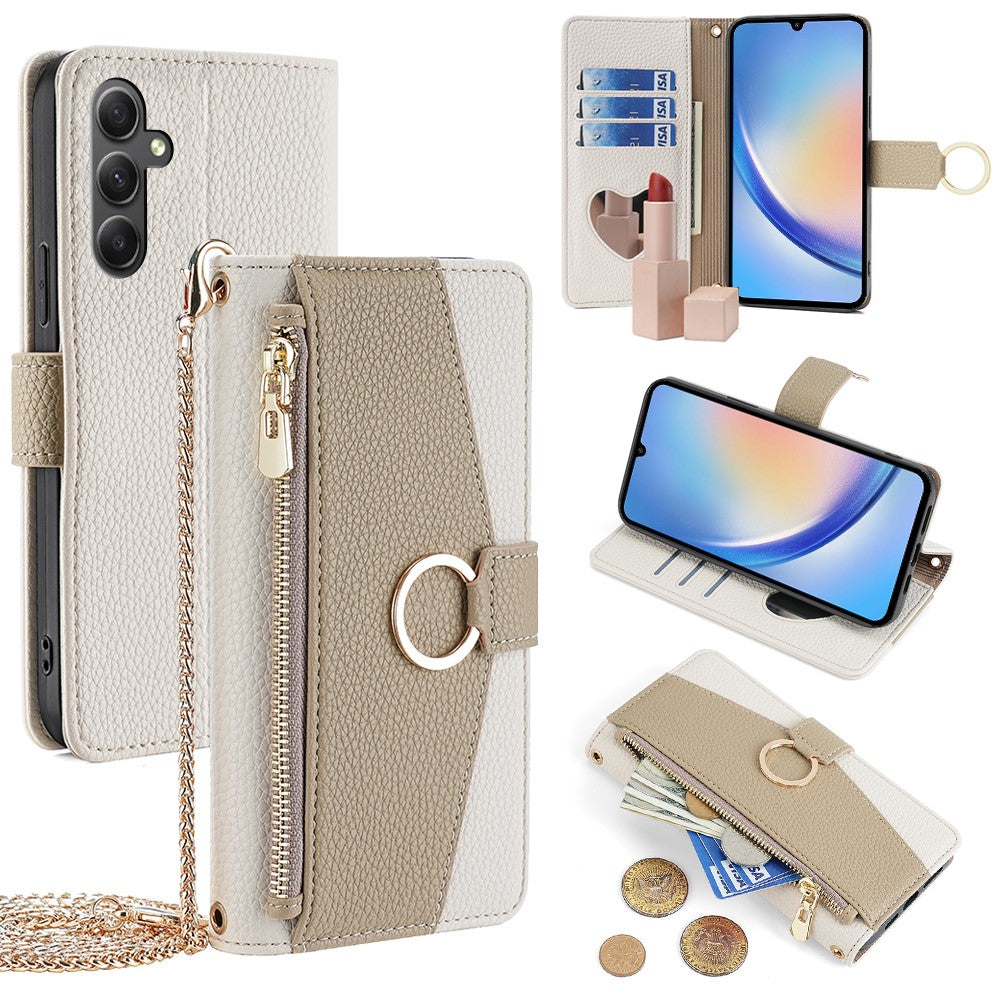 For Samsung Galaxy A34 5G Crossbody Phone Bag Wallet Stand Phone Cover
