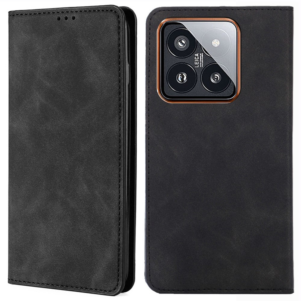 For Xiaomi 14 Pro Case Skin-Touch Feeling PU Leather Stand Card Slots Phone Cover